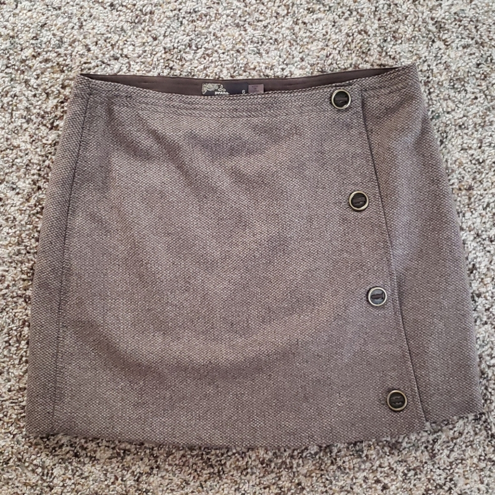 PrAna Wool wrap button down skirt